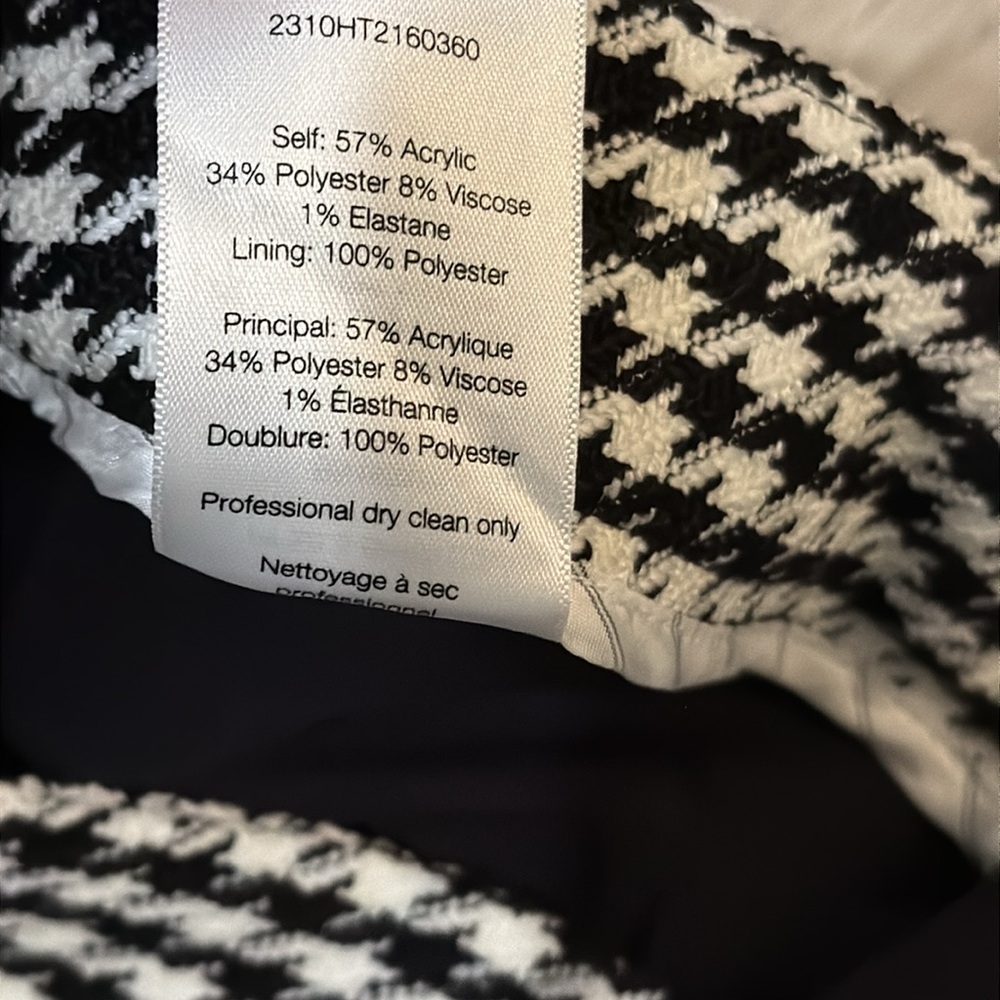Veronica Beard Arte Houndstooth Pants 2 womens slacks business casual ankle slit - Picture 12 of 14